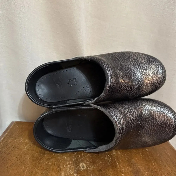 Dansko EU 36 US 5.5 Clogs Leather Metallic Gray Professional Comfort Shoes Nurse - Picture 8 of 11